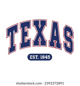 Texas typography design vector, usa state shirt design vector. Jersey design vector, T-shirt design for usa 