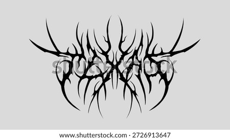 Texas typography, symmetrical tribal sharp branching style. vector lettering for metal branding, streetwear prints, album covers, posters, and edgy graphic design