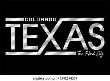 texas urban city t shirt design graphic vector 