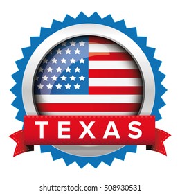 Texas and USA flag badge vector