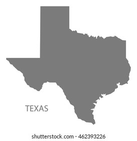 Texas USA Map in grey