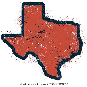 Texas USA State Design Splatter