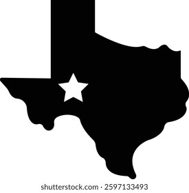 TEXAS USA state maps vector for apps or web outline boundary American state map Texas map icon flat isolated on transparent background USA United States of America map template.