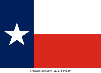 Ilustración vectorial de Bandera Simple del Estado de Texas USA