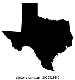Texas vector black map silhouette