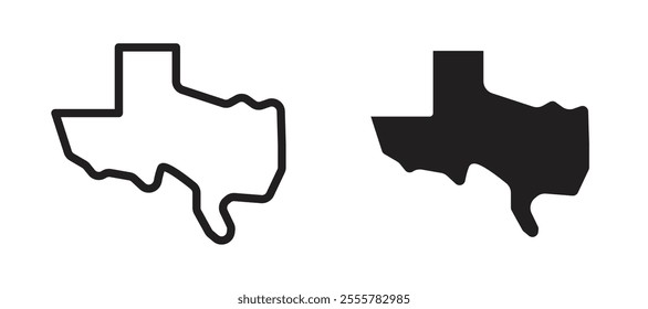 Texas vector icon set in black color.
