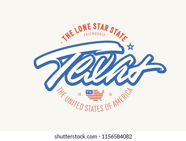 Texas vector lettering logo badge