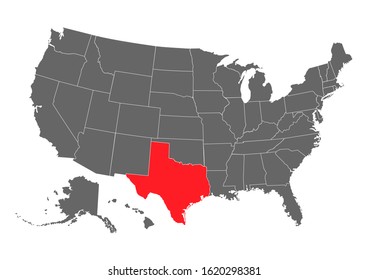 Texas Vector Map High Detailed Illustration Stock Vector (Royalty Free ...