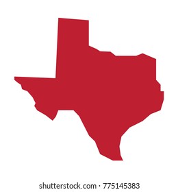 Texas Vector Map Silhouette. State Of Texas Map Isolated.