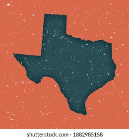 Texas vintage map. Grunge map of the US state with distressed texture. Texas poster. Vector illustration.