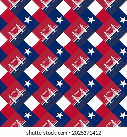 texas and wago flags seamless pattern. vector illustration. print, cover, paper, cloth ,fabric, decoration, etc.