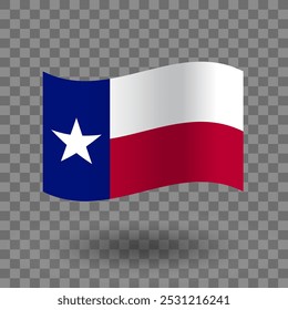 Texas wavy flag vector isolated on transparent background. Flag of Texas symbol icon