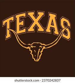 Texas Western Wild West Rodeo Wyoming Dallas Cowboy Country Varsity retro Bull USA Trending Graphic Tee t-shirt logo slogan graphic artwork typography
