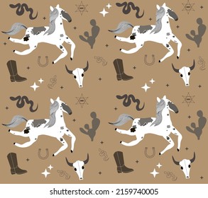 Texas, wild wesr. Wild horses. Texas pattern
