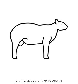 texel sheep line icon vector. texel sheep sign. isolated contour symbol black illustration