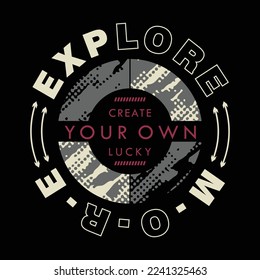 texplore more slogan lettering graphic, t shirt vector, illustration, for cool casual mens style