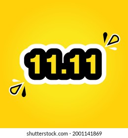 Texto 11.11 negro, blanco, amarillo