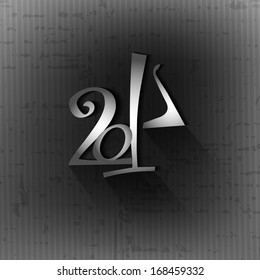 A text of 2014 for Happy New Year on grungy Background. Vector illustration.