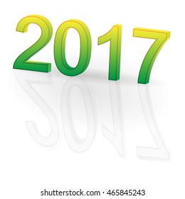 Text 2017 with shadow. Design for your greetings card, flyers, invitation, posters, brochure, banners, calendar