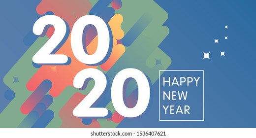 text 2020 on abstract background for Happy New Year celebration greeting card design.