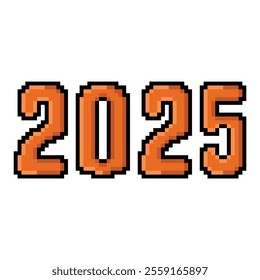 Text 2025 pixel art design
