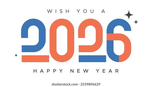 text 2026. New Year 2026 celebration greeting background template. new year's eve celebration concept. Last month of 2025. Happy New Year