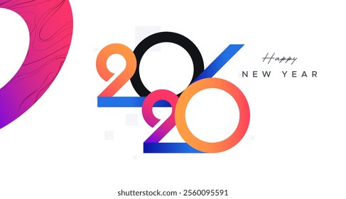 text 2026. New Year 2026 celebration greeting background template. new year's eve celebration concept. Last month of 2025. Happy New Year