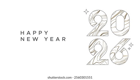 text 2026. New Year 2026 celebration greeting background template. new year's eve celebration concept. Last month of 2025. Happy New Year