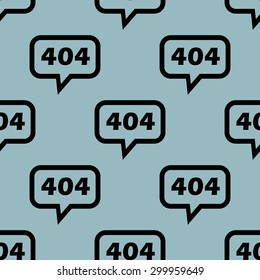 Text 404 in chat bubble, repeated on pale blue background
