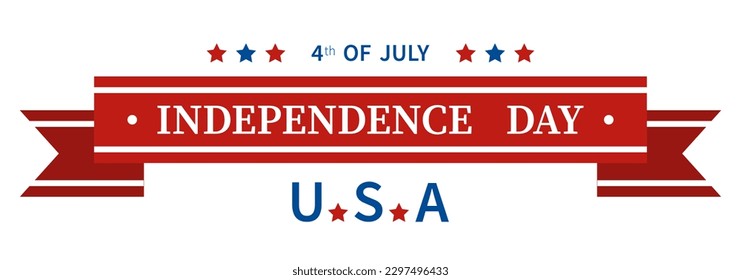 Text 4th OF JULY, INDEPENDENCE DAY, USA on white background