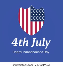Text 4th of July. Independence Day vector lettering typography 
