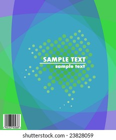 text against abstract background and halftone