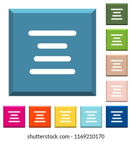 Text align center white icons on edged square buttons in various trendy colors