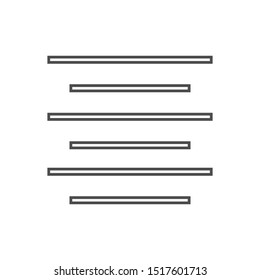 text align centre icon. outline vector logo illustration. linear pictogram isolated on white backgrond eps10
