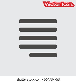 Text align icon isolated sign symbol and flat style for app, web and digital design. Vector illustration.