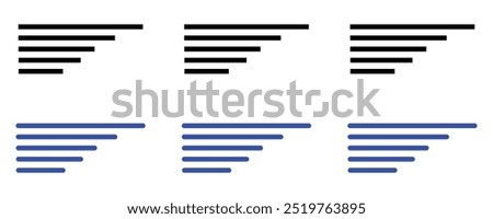 Text align icon vector set. Paragraph alignment symbol. Align icon vector illustration on white background.