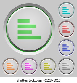 Text align left color icons on sunk push buttons