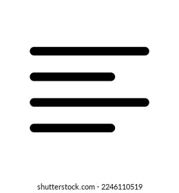 Text align left icon line isolated on white background. Black flat thin icon on modern outline style. Linear symbol and editable stroke. Simple and pixel perfect stroke vector illustration