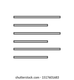 text align left icon. outline vector logo illustration. linear pictogram isolated on white backgrond eps10