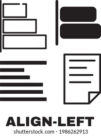 text ALIGN LEFT icon . web icon set . icons collection. Simple vector illustration.
