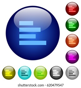 Text align left icons on round color glass buttons