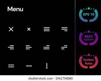 Text align modern line icon vector set.
