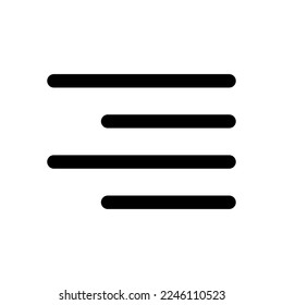 Text align right icon line isolated on white background. Black flat thin icon on modern outline style. Linear symbol and editable stroke. Simple and pixel perfect stroke vector illustration