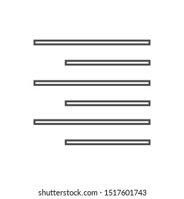 text align right icon. outline vector logo illustration. linear pictogram isolated on white backgrond eps10