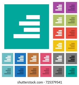 Text align right multi colored flat icons on plain square backgrounds. Included white and darker icon variations for hover or active effects.