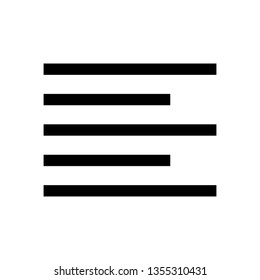 Text Alignment or Text Align with Right Justify Line Art Icon for Apps and Websites.