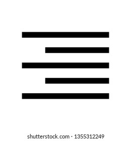 Text Alignment or Text Align with Right Justify Line Art Icon for Apps and Websites.