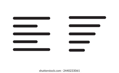 Text alignment icon, template for graphic and web design. vector illustration