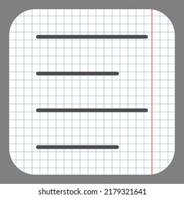 Text alignment icon vector. Flat design. On graph paper. Grey background.ai