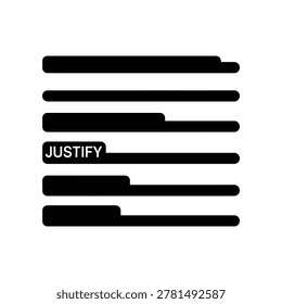 Text alignment justify button icon isolated on white background minimal design